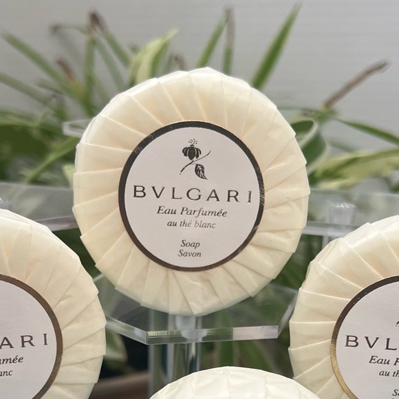 BVLGARI Eau Parfumee au the blanc White Tea Soap 4 pc 1.7oz each made in Italy - Picture 2 of 3